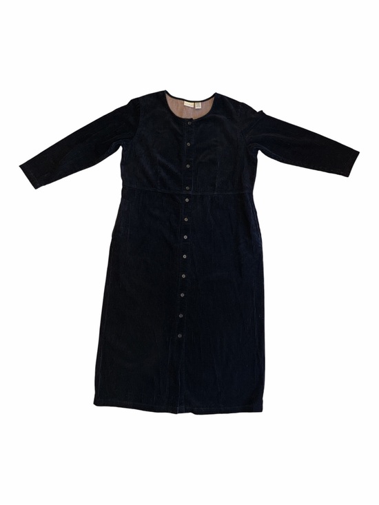 L.L. Bean Dresses & Skirts - L.L. Bean Black Corduroy Button-Front Midi Dress
